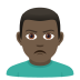 🙎🏿‍♂️ man pouting: dark skin tone display on JoyPixels